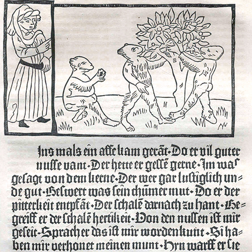 Seite aus Boners Edelstein, gedruckt in Bamberg von Albrecht Pfister 1461 (Foto: Wikipedia/Wikimedia Commons)